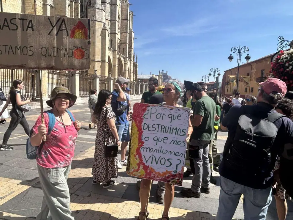 Fotograf&iacute;as de la manifestaci&oacute;n en Le&oacute;n contra la gesti&oacute;n de los incendios. Im&aacute;genes: Hugo Garc&iacute;a Gonz&aacute;lez | Le&oacute;n 24 Horas