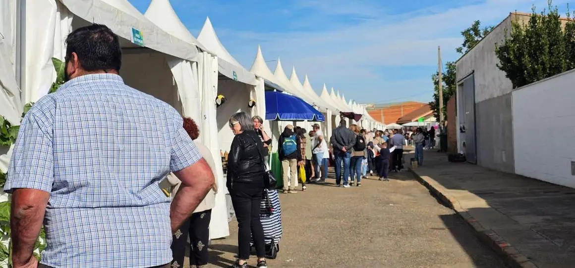 Ambiente en la 40&ordf; Feria del Pimiento Morr&oacute;n de Fresno de la Vega, donde los pimientos y la gastronom&iacute;a fueron protagonistas.