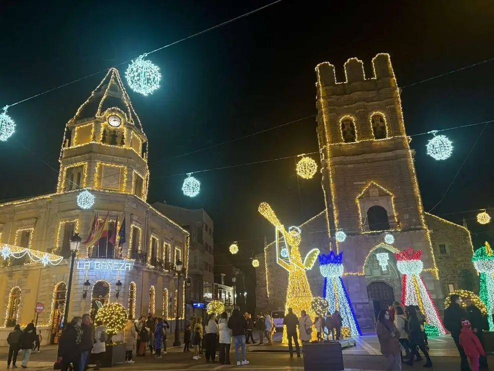 Luces de Navidad de La Ba&ntilde;eza. Le&oacute;n 24 horas.
