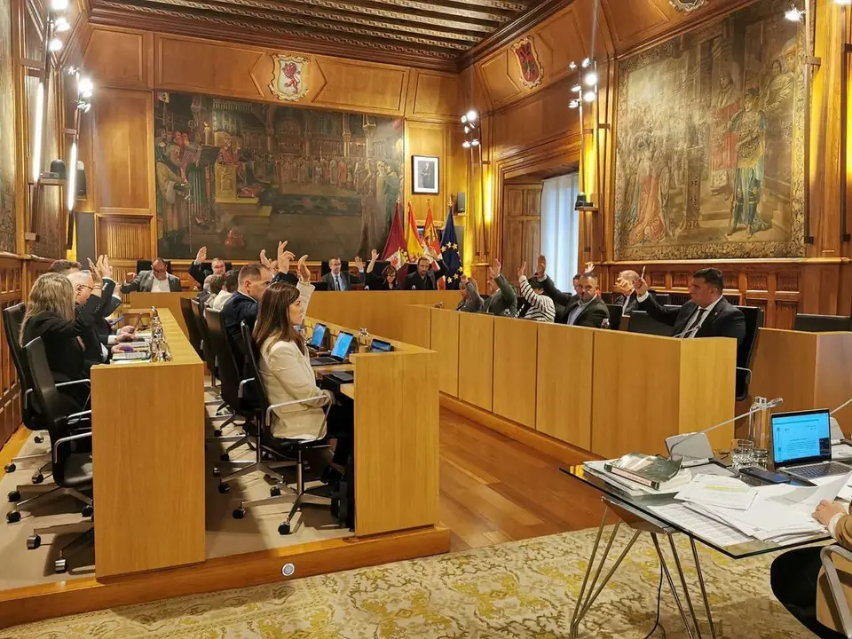 Momento de la aprobaci&oacute;n por unanimidad de las ayudas de 10 millones de euros a ayuntamientos y pedan&iacute;as. | Diputaci&oacute;n de Le&oacute;n