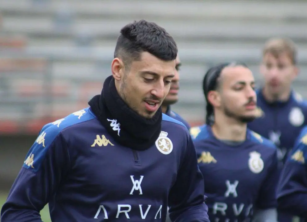 Kevin Presa durante un entrenamiento de esta semana // Cultural Leonesa