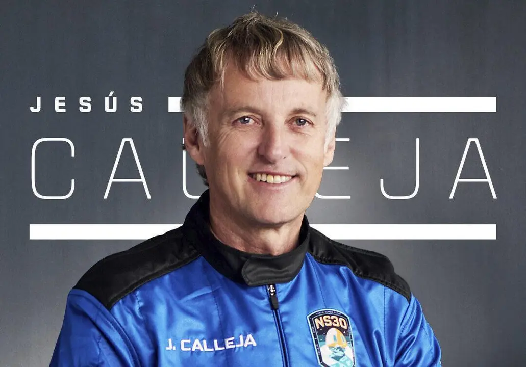 Imagen oficial de Jes&uacute;s Calleja en su viaje al Espacio. Propiedad de Blue Origin Media