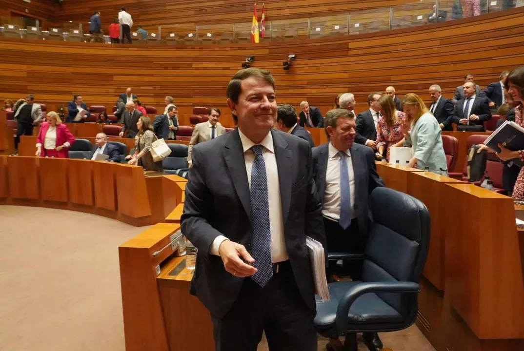El presidente de la Junta de Castilla y Le&oacute;n Alfonso Fern&aacute;ndez Ma&ntilde;ueco al t&eacute;rmino del Debate de pol&iacute;tica general de la Junta de Castilla y Le&oacute;n. ICAL