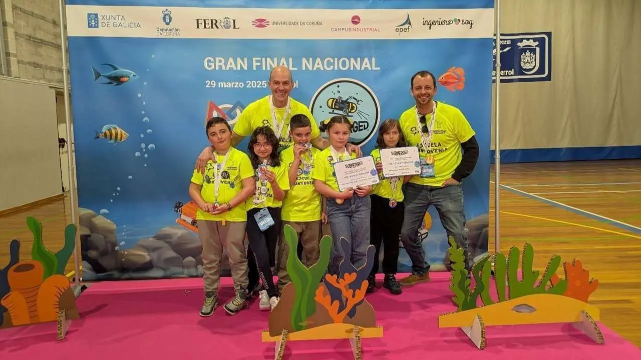 Alumnos del CRA Villacedr&eacute; en la gran final de la First Lego League Espa&ntilde;a. / JCYL