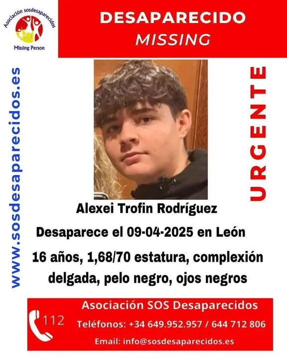 Cartel SOS Desaparecidos Alexei Trofin