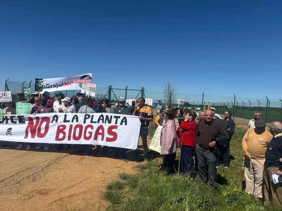 Manifestaci&oacute;n en contra de la planta de biog&aacute;s.