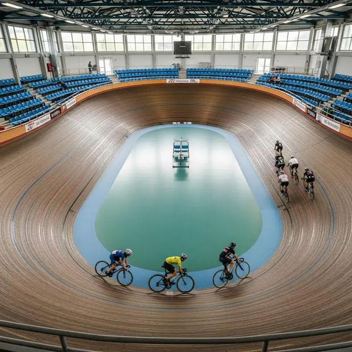 Imagen de un vel&oacute;dromo para pruebas de ciclismo en pista