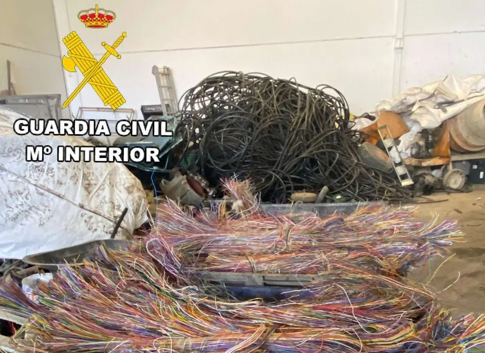 Imagen de archivo de la Guardia Civil de otro robo de cobre.