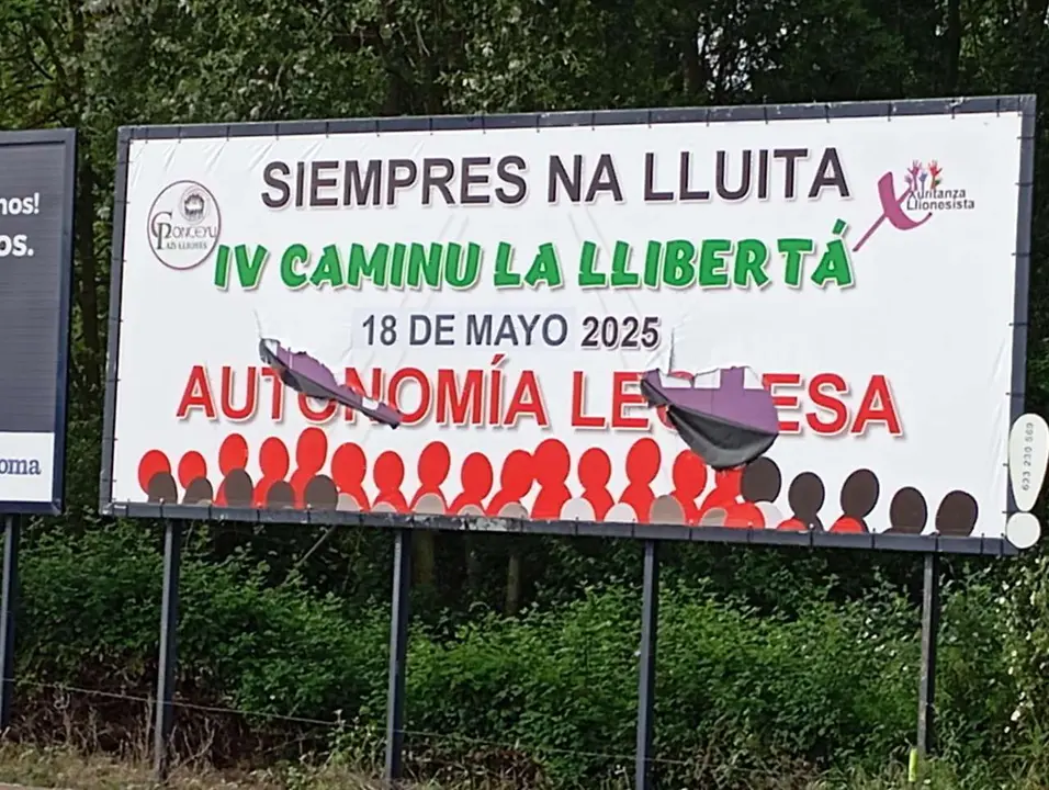 Valla de Le&oacute;n da&ntilde;ada