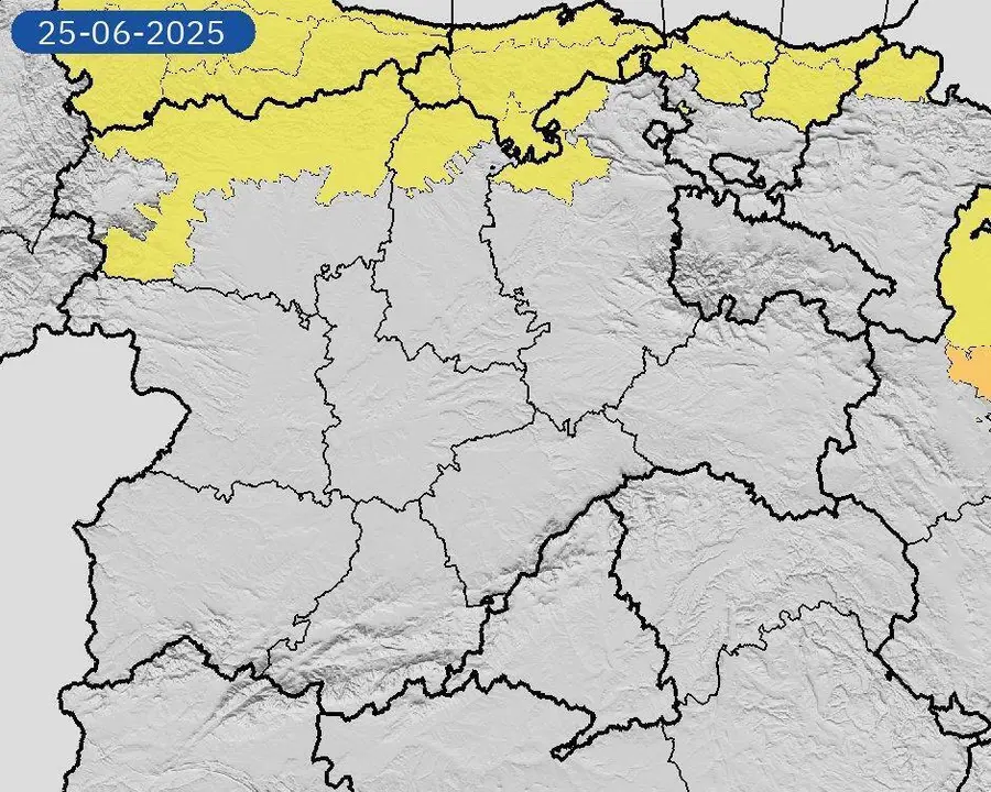 Avisos activos este mi&eacute;rcoles en Castilla y Le&oacute;n por lluvias y tormentas. Nivel m&aacute;ximo de aviso: amarillo.