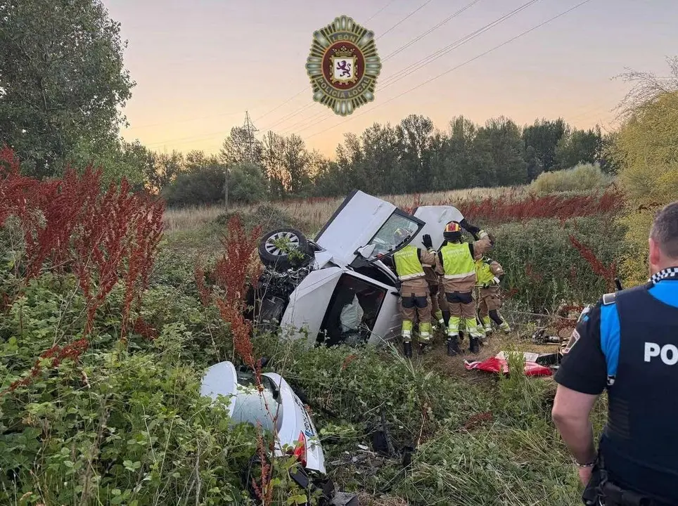 Imagen del suceso de este viernes 27 de junio. | POLIC&Iacute;A LOCAL DE LE&Oacute;N