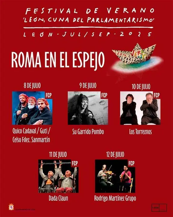 Cartel anunciador de Roma en el Espejo