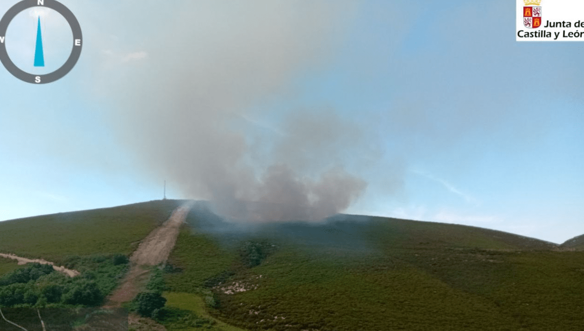 Incendio en Oencia. JCyL.