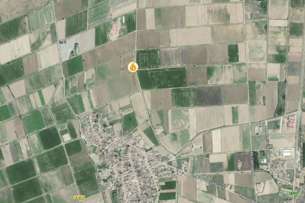 Zona del incendio en Fresno de la Vega