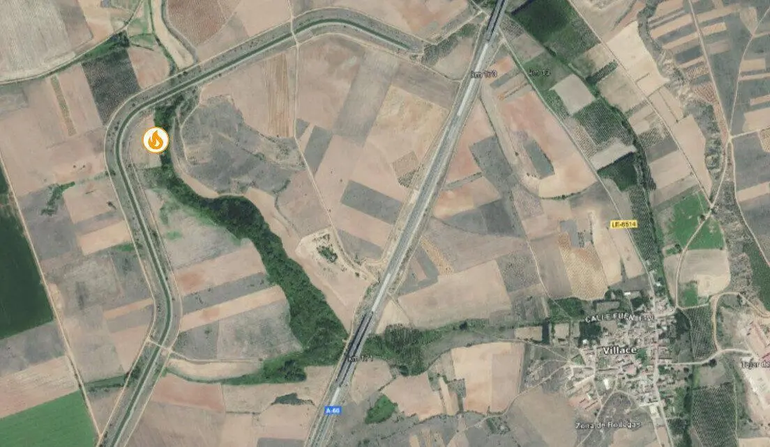 Zona afectada por el incendio en Villac&eacute;