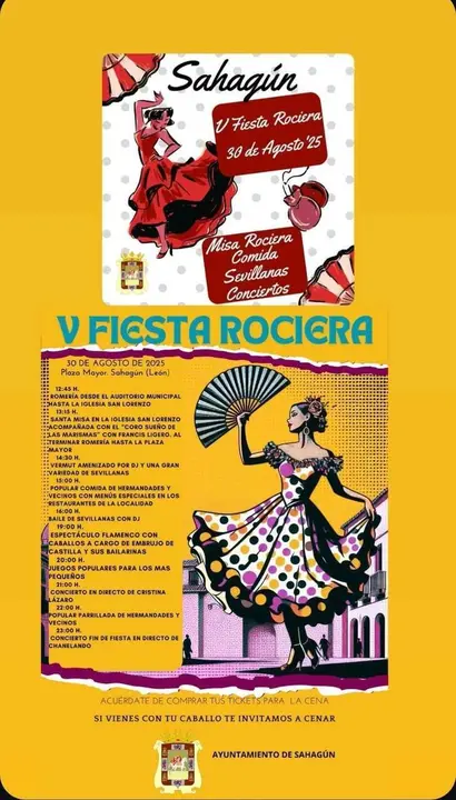 Cartel Fiesta Rociera Sahag&uacute;n 2025