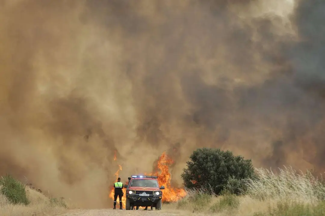 Imagen de archivo de uno de los incendios que asolan estos d&iacute;as la provincia y la comunidad. | ICAL