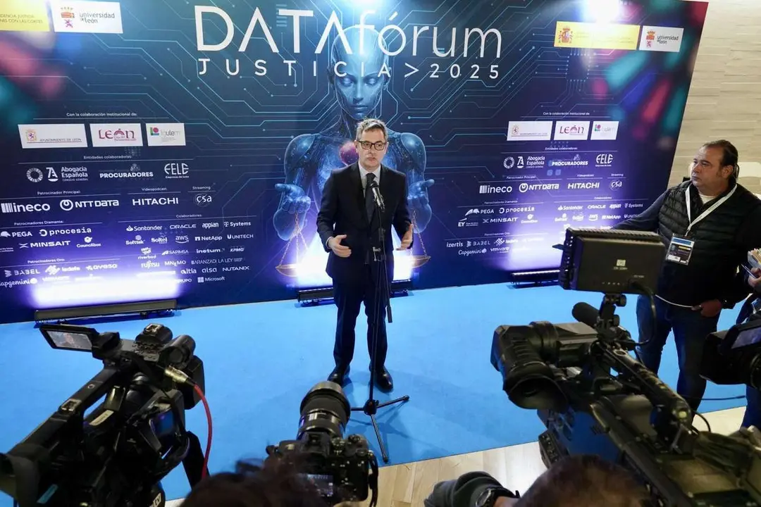 El ministro de Presidencia, Justicia y Relaciones con las Cortes, F&eacute;lix Bola&ntilde;os, participa en la Tercera jornada del DATA f&oacute;rum Justicia 2025: El a&ntilde;o de la Justicia. Ical