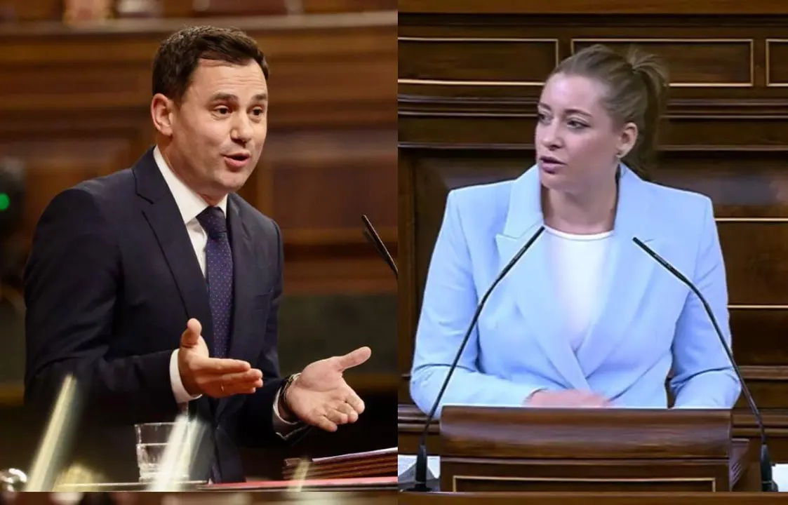 Javier Alfonso Cend&oacute;n y Ester Mu&ntilde;oz, en el Congreso de los Diputados