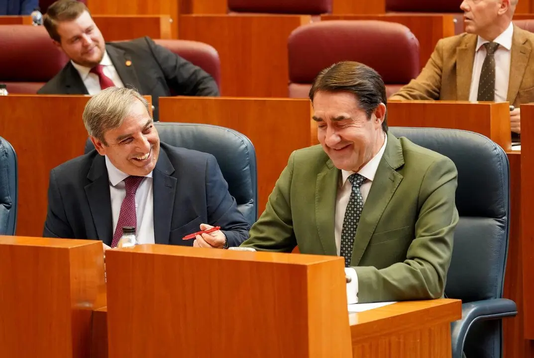 El consejero leon&eacute;s Su&aacute;rez-Qui&ntilde;ones, este martes durante la primera sesi&oacute;n del pleno de las Cortes de Castilla y Le&oacute;n. | ICAL