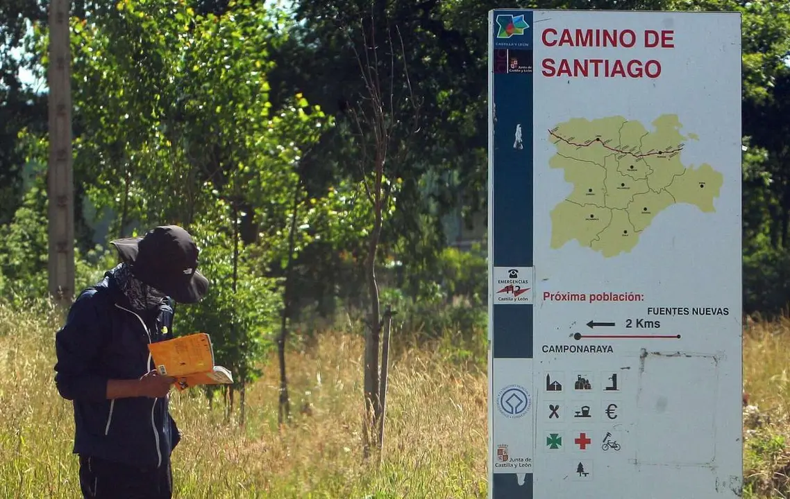 Peregrinos a su paso por la comarca del Bierzo