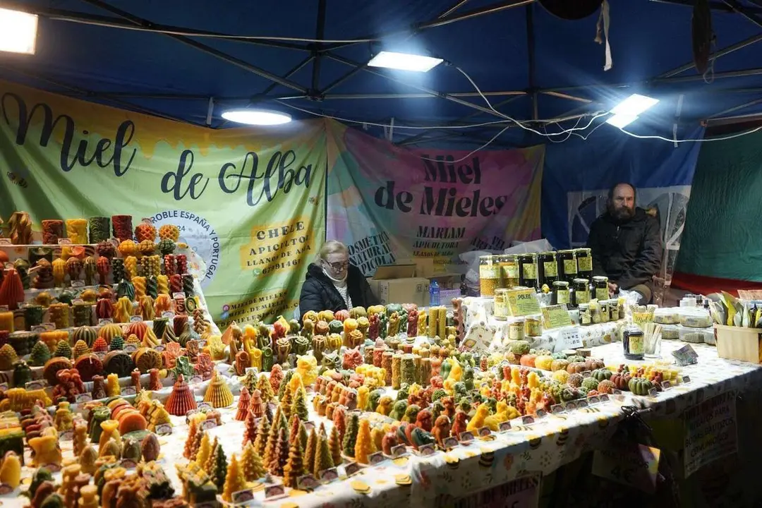 Ambiente del mercadillo y del alumbrado navide&ntilde;o de Villaverde la Chiquita. Minipinche _fotografias
