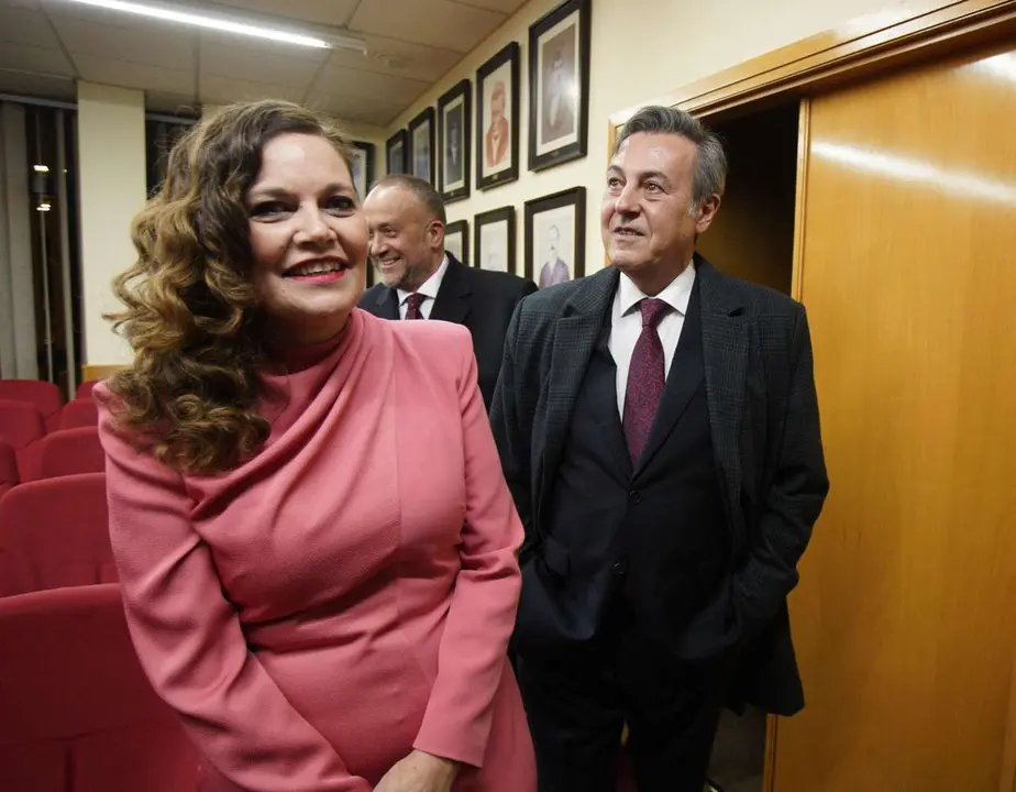 Acto institucional con motivo de la celebraci&oacute;n del LIII Festival Internacional de Exaltaci&oacute;n del Botillo de Bembibre (Le&oacute;n), en el que participa su alcaldesa, Silvia Cao, y su mantenedor, el periodista Jos&eacute; Ribagorda. C&eacute;sar S&aacute;nchez