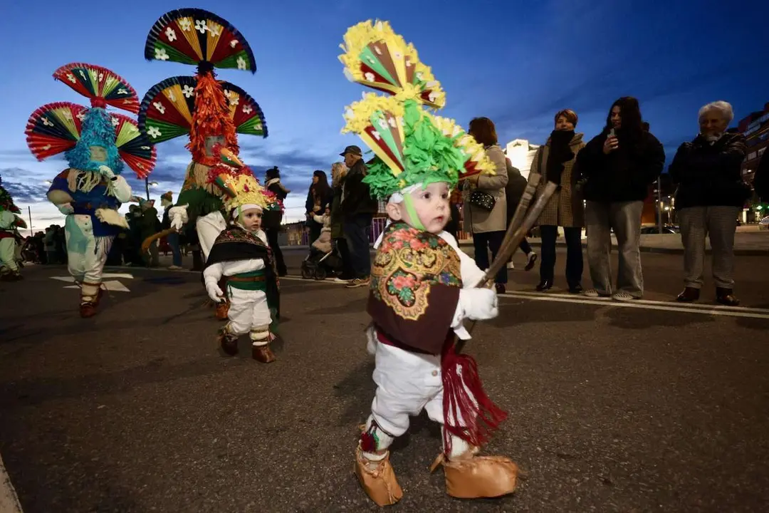Desfile de los Antruejos Leoneses con representaci&oacute;n de distintas zonas de la provincia. Campillo . ICAL. 