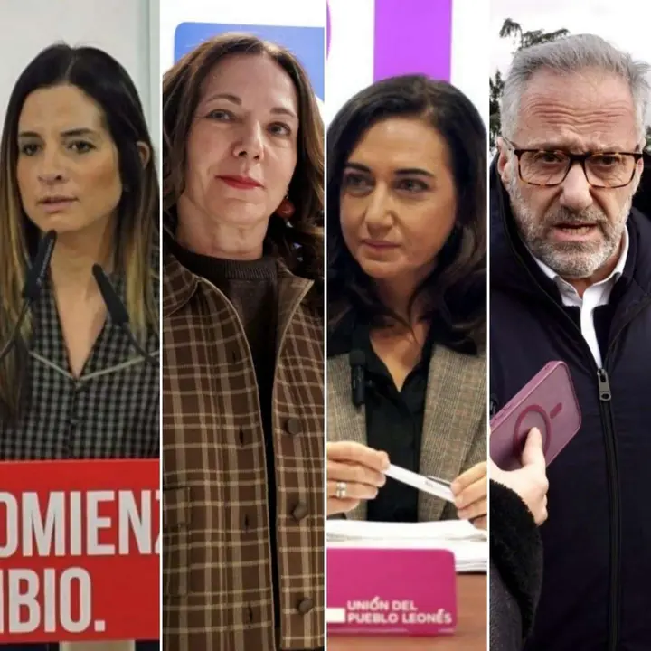 Las candidatas del PSOE, PP y UPL y el candidato de Vox. 