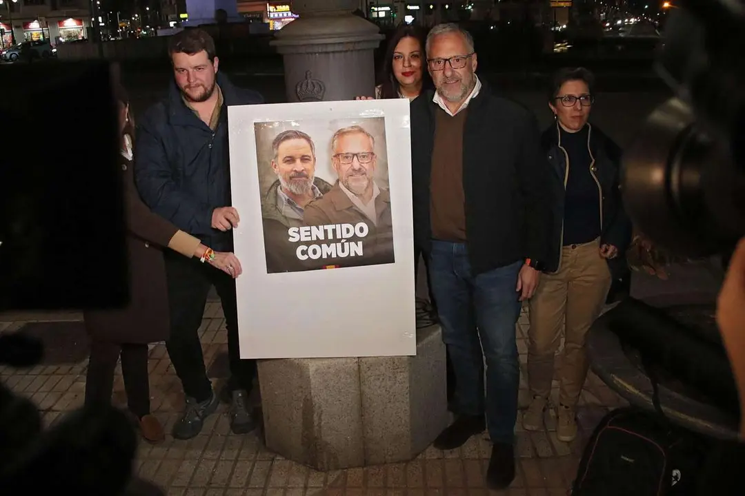 El candidato de VOX a la presidencia de la Junta, Carlos Poll&aacute;n, en el acto de apertura de la campa&ntilde;a electoral en Le&oacute;n. Peio Garc&iacute;a. Ical