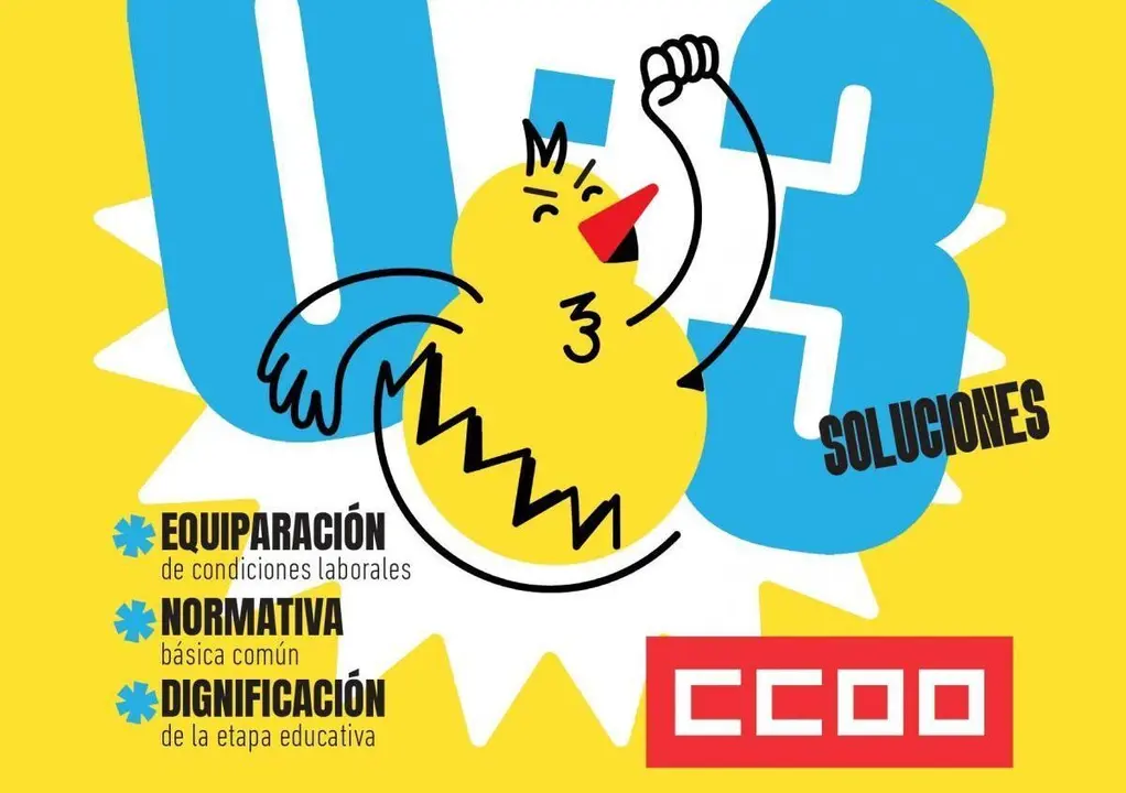 Cartel de CCOO de la huelga de escuelas infantiles convocada para este jueves 7 de mayo.