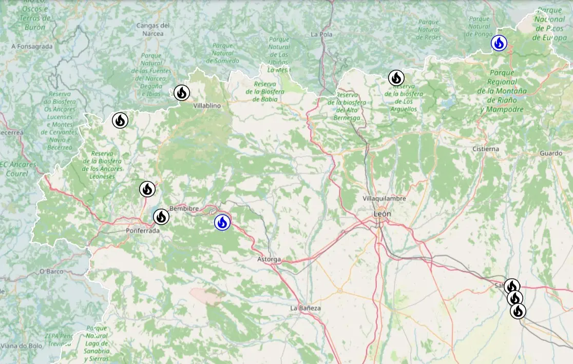 Incendios extinguidos en Le&oacute;n