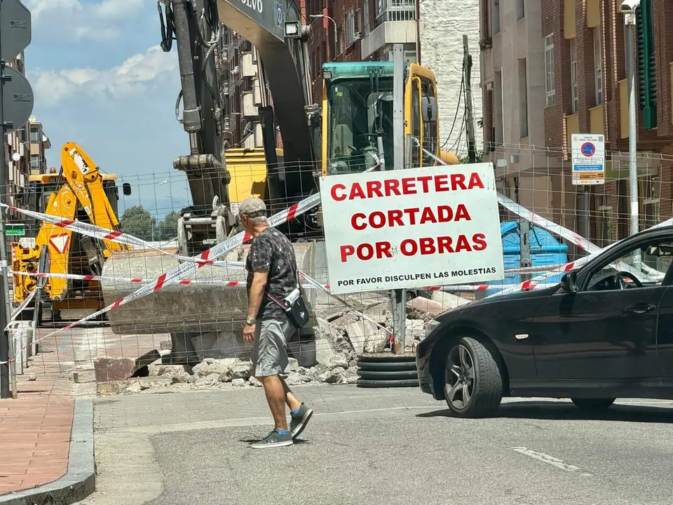 Obras en la avenida Padre Isla peatonal. S.M.