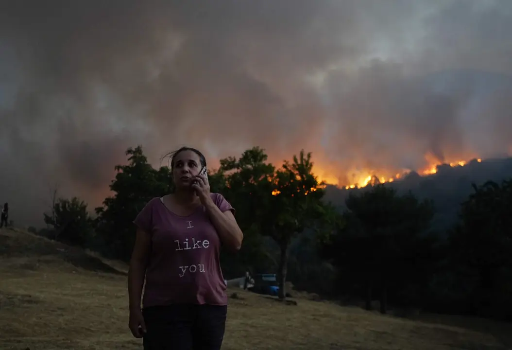 La localidad de Turienzo Casta&ntilde;ero (Le&oacute;n), afectada por el incendio declarado de nivel 2