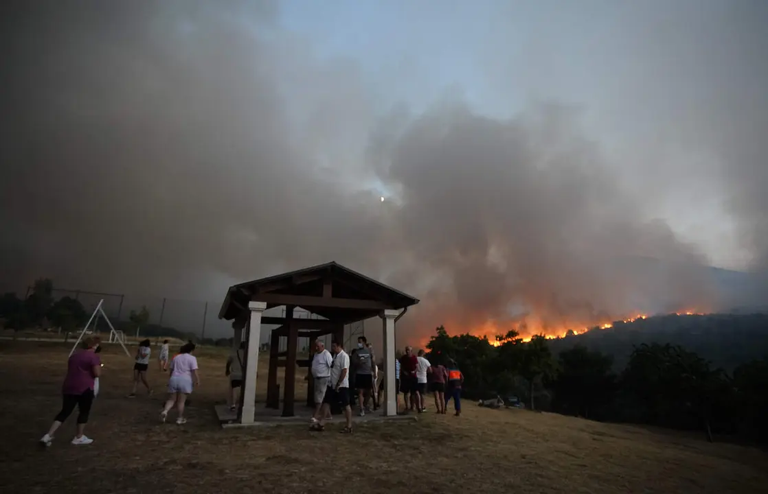 La localidad de Turienzo Casta&ntilde;ero (Le&oacute;n), afectada por el incendio declarado de nivel 2