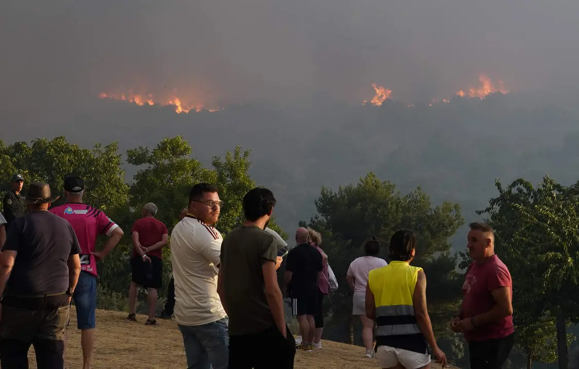La localidad de Turienzo Casta&ntilde;ero (Le&oacute;n), afectada por el incendio declarado de nivel 2