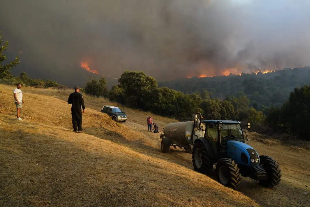 La localidad de Turienzo Casta&ntilde;ero (Le&oacute;n), afectada por el incendio declarado de nivel 2