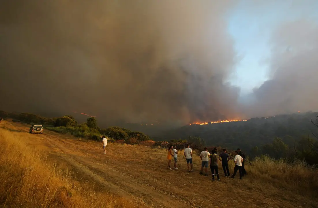 La localidad de Turienzo Casta&ntilde;ero (Le&oacute;n), afectada por el incendio declarado de nivel 2