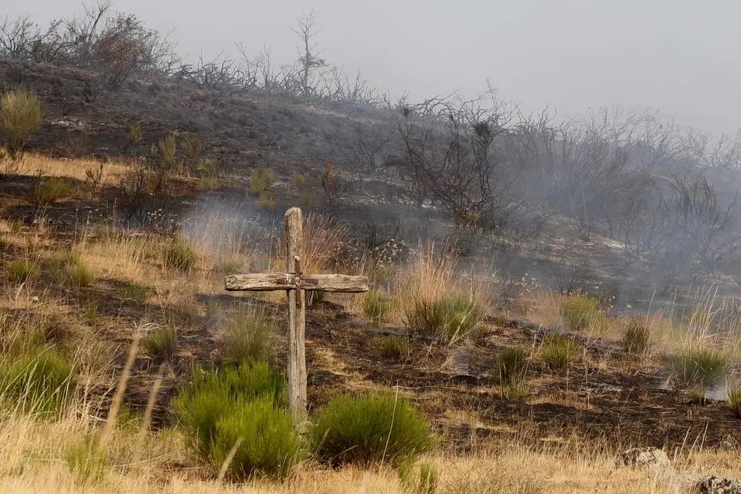 Incendio forestal de Murias de Ponjos (Le&oacute;n), en el que la Guardia Civil ha desalojado a 36 personas de Andarraso, Rosales y Folloso. Fotos.&nbsp;Carlos S. Campillo / ICAL