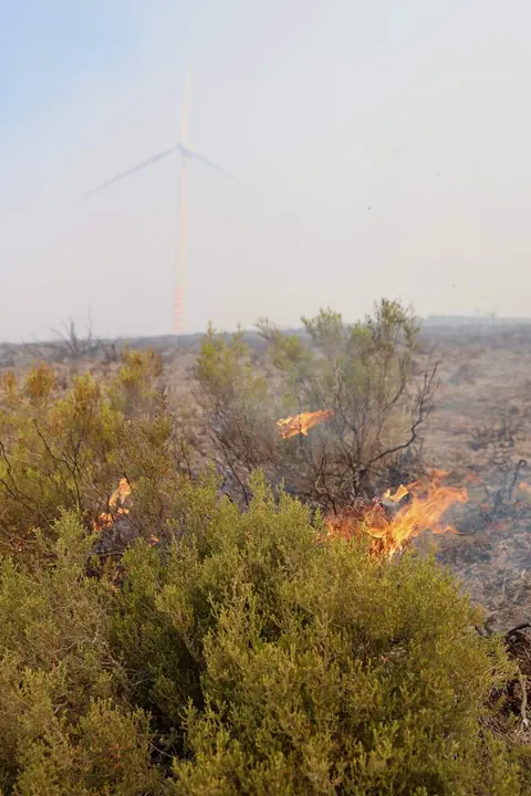 Incendio forestal de Murias de Ponjos (Le&oacute;n), en el que la Guardia Civil ha desalojado a 36 personas de Andarraso, Rosales y Folloso. Fotos.&nbsp;Carlos S. Campillo / ICAL