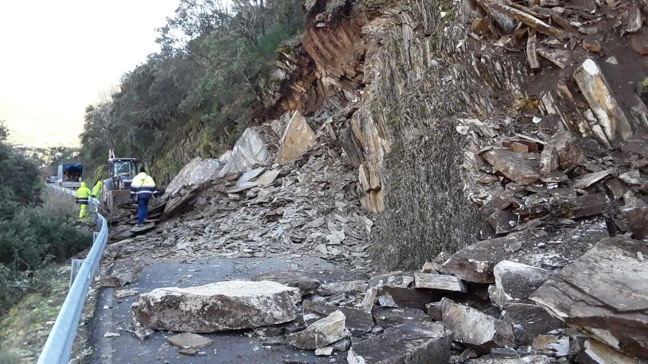 Imagen de archivo de un derrumbe de rocas. 
