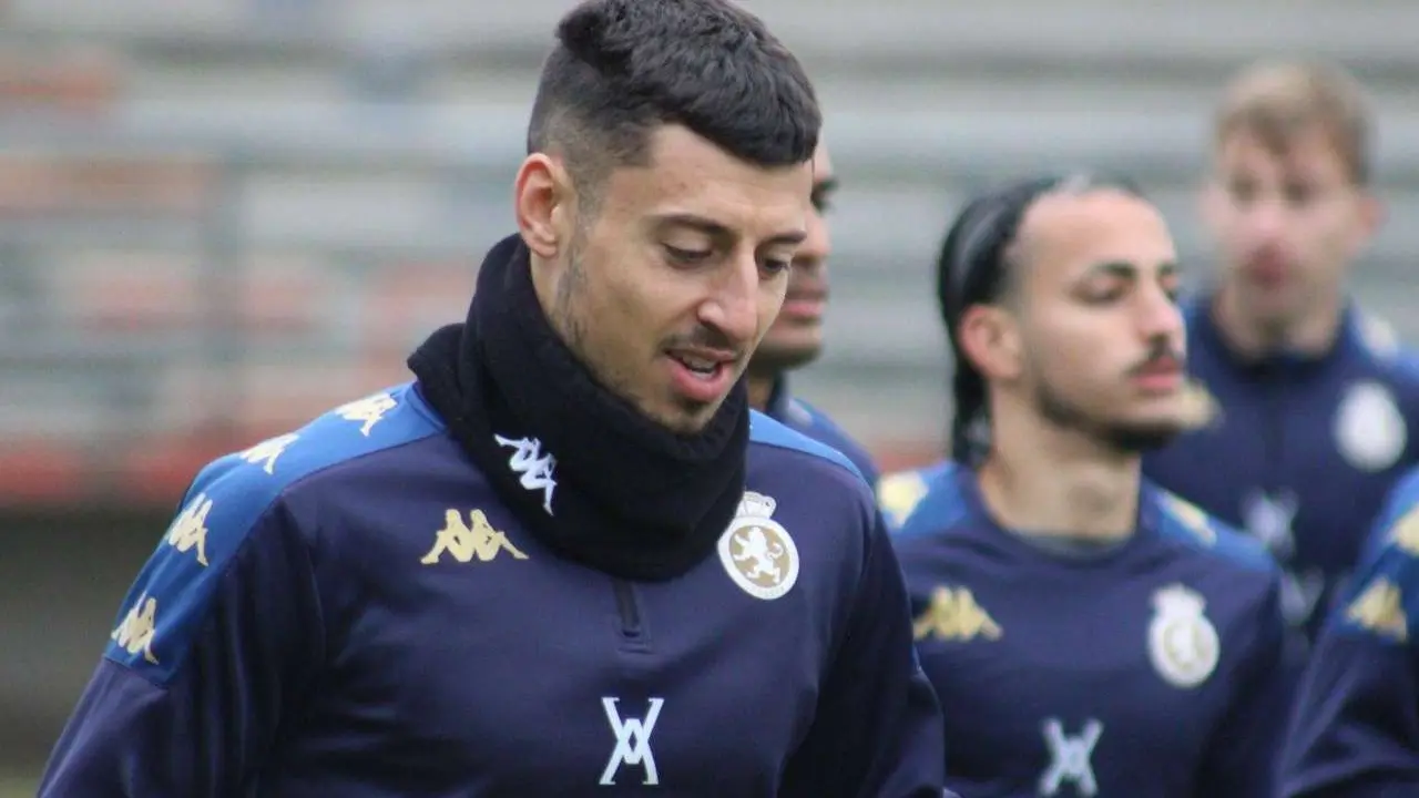 Kevin Presa durante un entrenamiento de esta semana // Cultural Leonesa