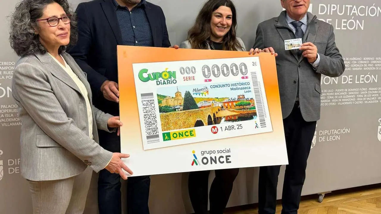 Presentaci&oacute;n del cup&oacute;n de la ONCE protagonizado por el conjunto hist&oacute;rico de Molinaseca (Le&oacute;n)