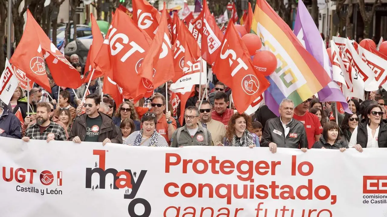 Campillo. ICAL. Manifestaci&oacute;n en Le&oacute;n con motivo del 1 de mayo, D&iacute;a del Trabajador