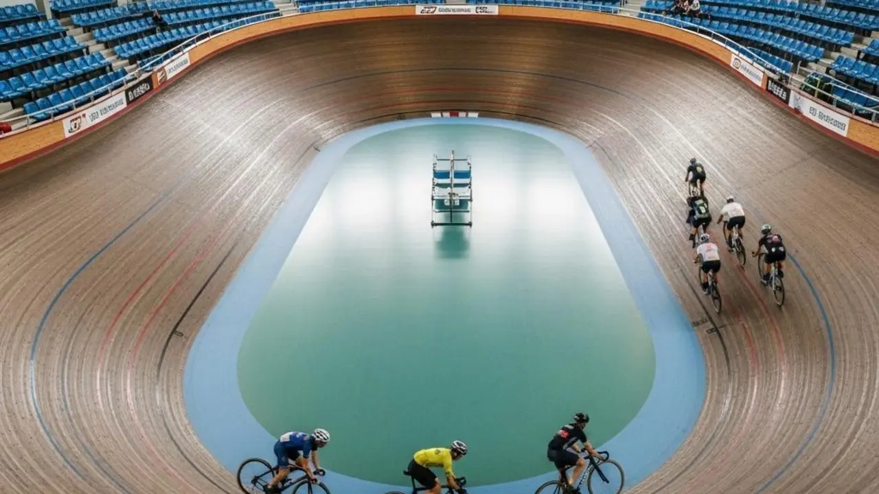 Imagen de un vel&oacute;dromo para pruebas de ciclismo en pista