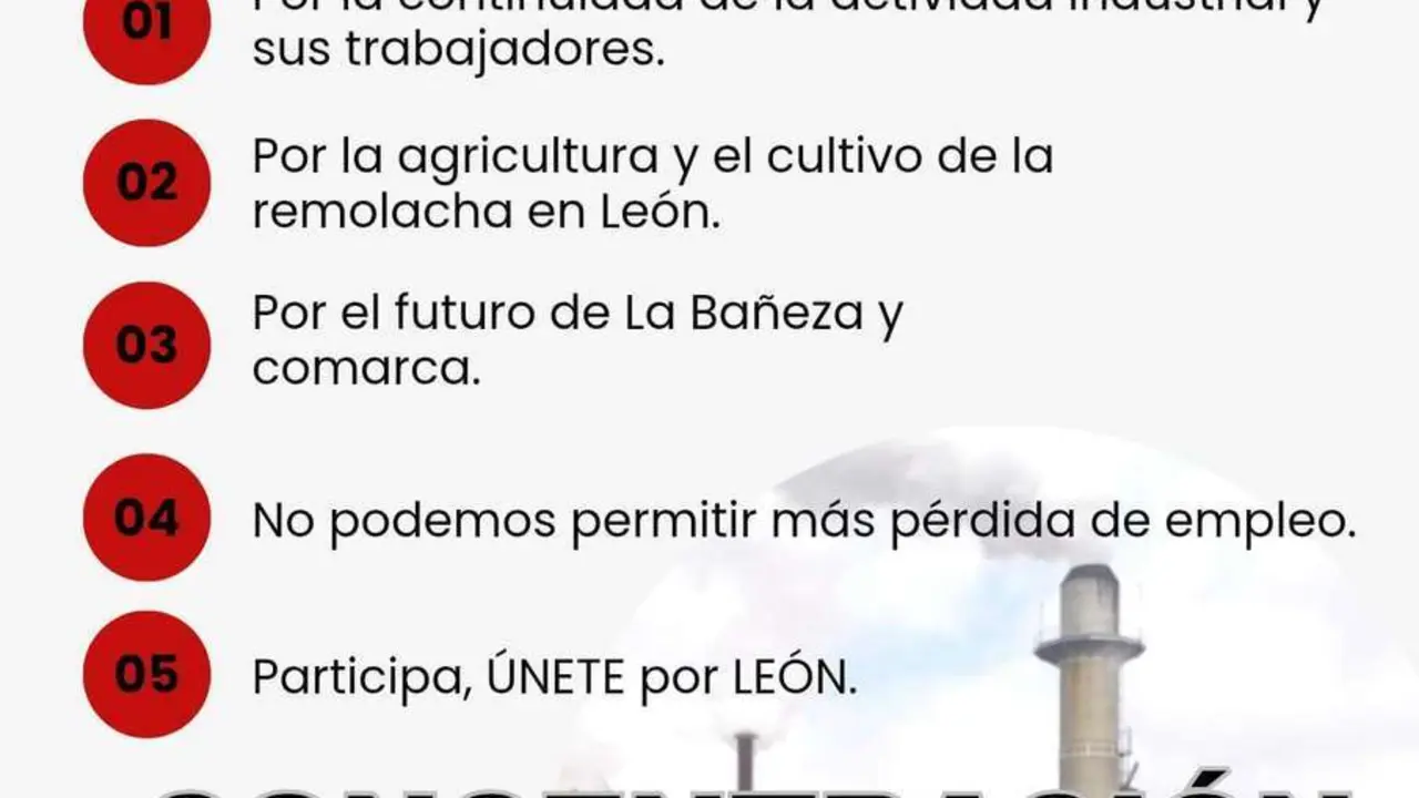 Cartel de la manifestaci&oacute;n de contra el cierre de la Azucarera
