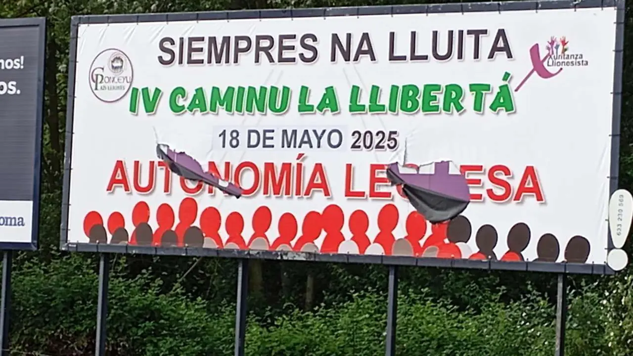 Valla de Le&oacute;n da&ntilde;ada