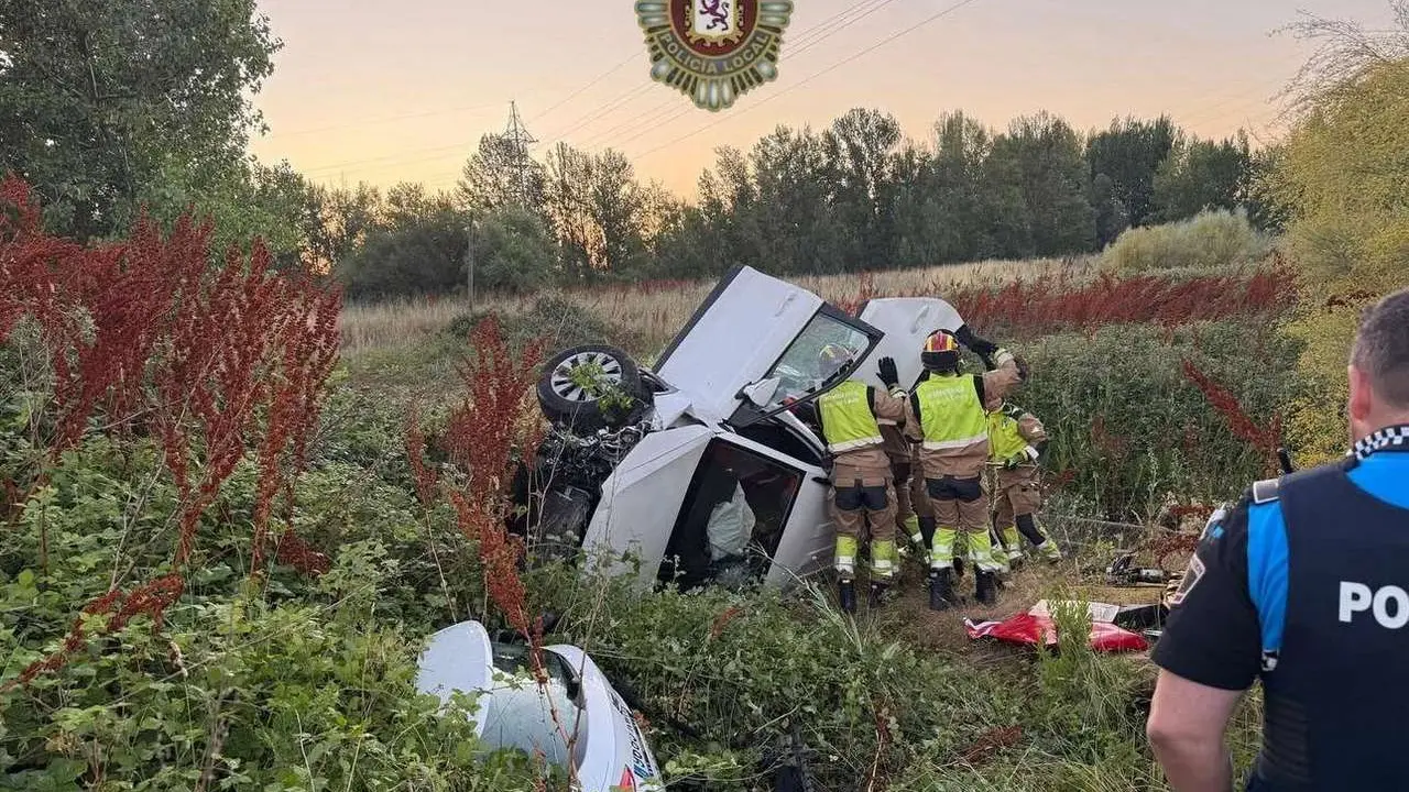 Imagen del suceso de este viernes 27 de junio. | POLIC&Iacute;A LOCAL DE LE&Oacute;N