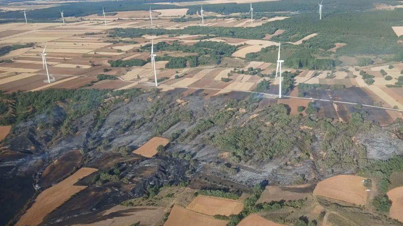 Situaci&oacute;n del incendio a las 20;15 