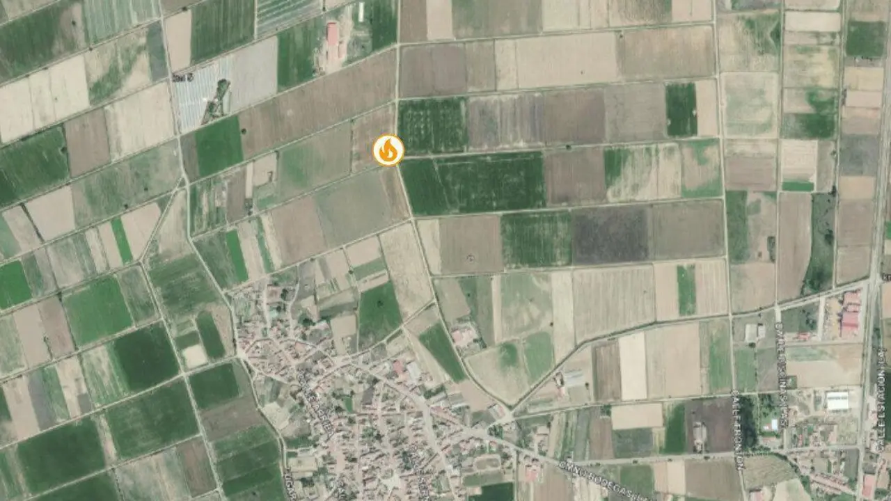Zona del incendio en Fresno de la Vega